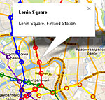 Metro stations location of the on the city map